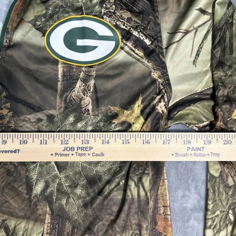 NFL Team Apparel TX3 cool Shirt Mens Large Camo 1/4‎ Zip Green Bay Packers
